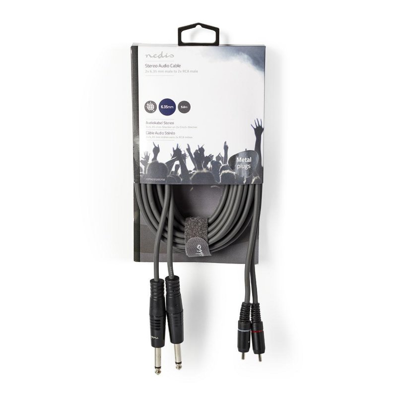 Stereo Audio Kabel | 2x 6,35 mm Zástrčka  COTH23320GY50 - obrázek č. 2