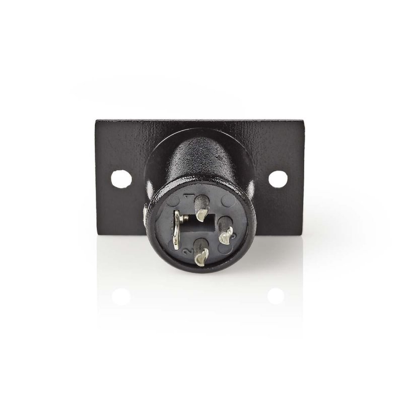 XLR konektor | Přímý | Zástrčka | Poniklované | Krabička | Průměr vstupního kabelu: 5.0 mm | Kov | Černá | 1 kusů | Plastový Sáč - obrázek č. 1