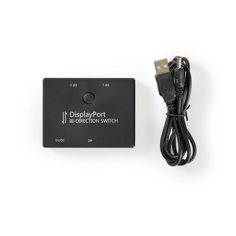 DisplayPort Spínač | 2 Porty port(s) | Obousměrný přepínač | Napájení z USB | Maximální rozlišení: 4K@60Hz | Černá | Box - obrázek č. 7