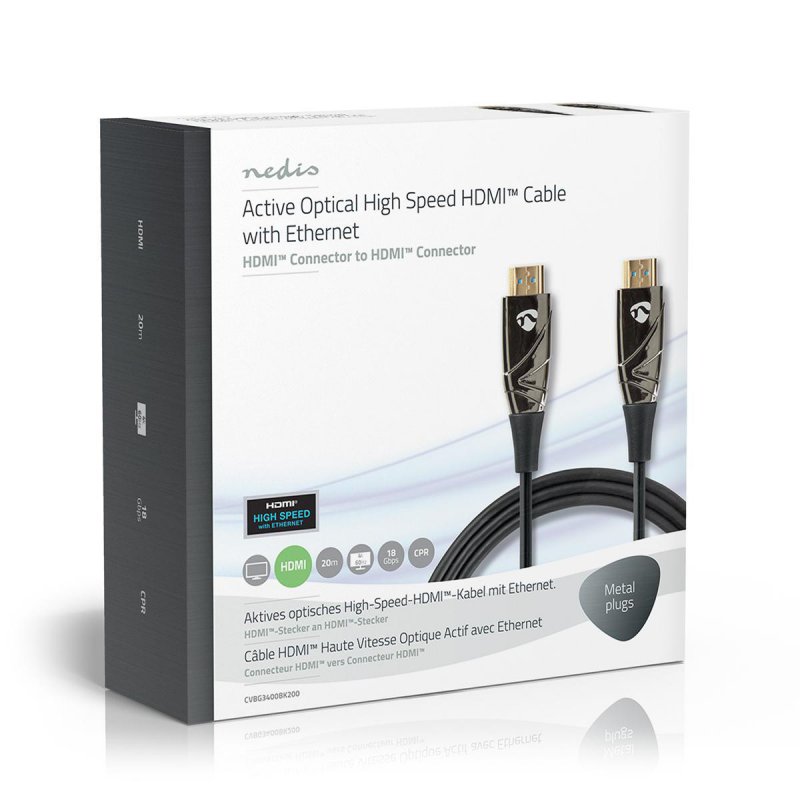 Aktivní Optický High Speed HDMI™ Kabel s Ethernetem  CVBG3400BK200 - obrázek č. 5
