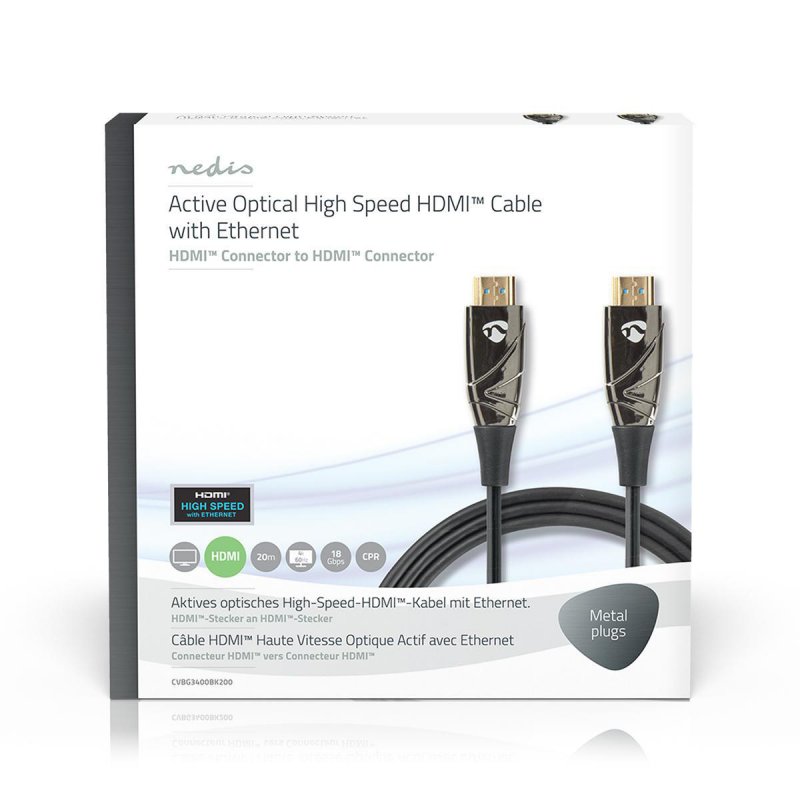 Aktivní Optický High Speed HDMI™ Kabel s Ethernetem  CVBG3400BK200 - obrázek č. 3