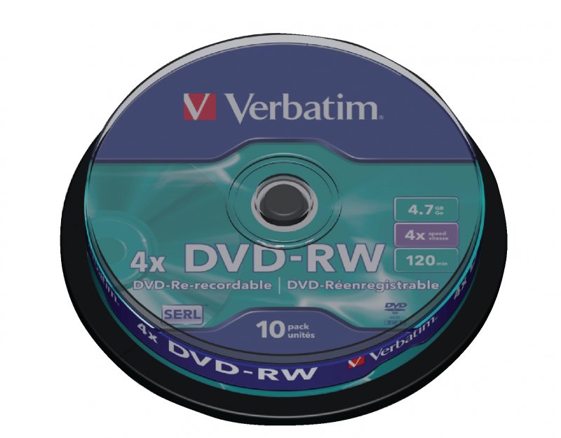 DVD-RW 4x 4.7GB 10 Pack Vřeteno Matné Stříbro - obrázek produktu