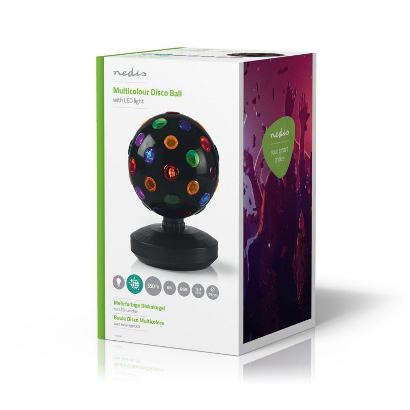 Vícebarevná LED Disco Koule | Síťové napájení | Černá - obrázek č. 2