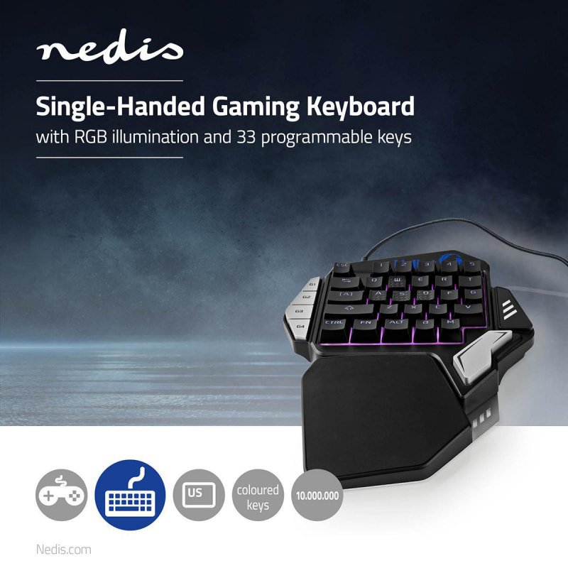 Wired Gaming Keyboard | USB | Mechanické Keys | RGB | Jednoruční | Univerzální | Délka napájecího kabelu: 1.60 m | Herní - obrázek č. 3
