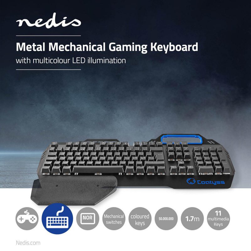 Wired Gaming Keyboard | USB | Mechanické Keys  GKBD400BKND - obrázek č. 5