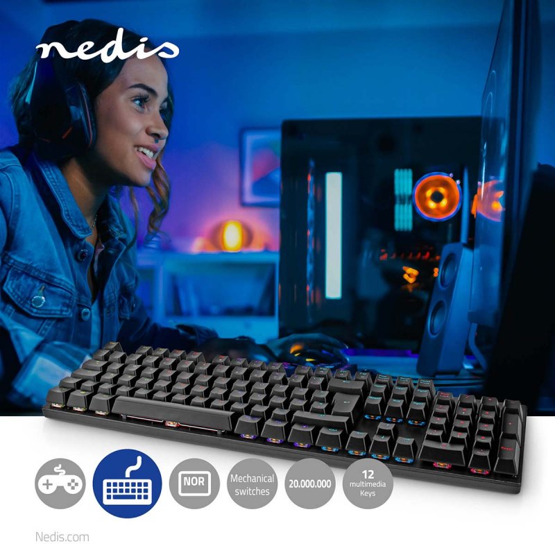 Wired Gaming Keyboard | USB-A  GKBDM110BKND - obrázek č. 1