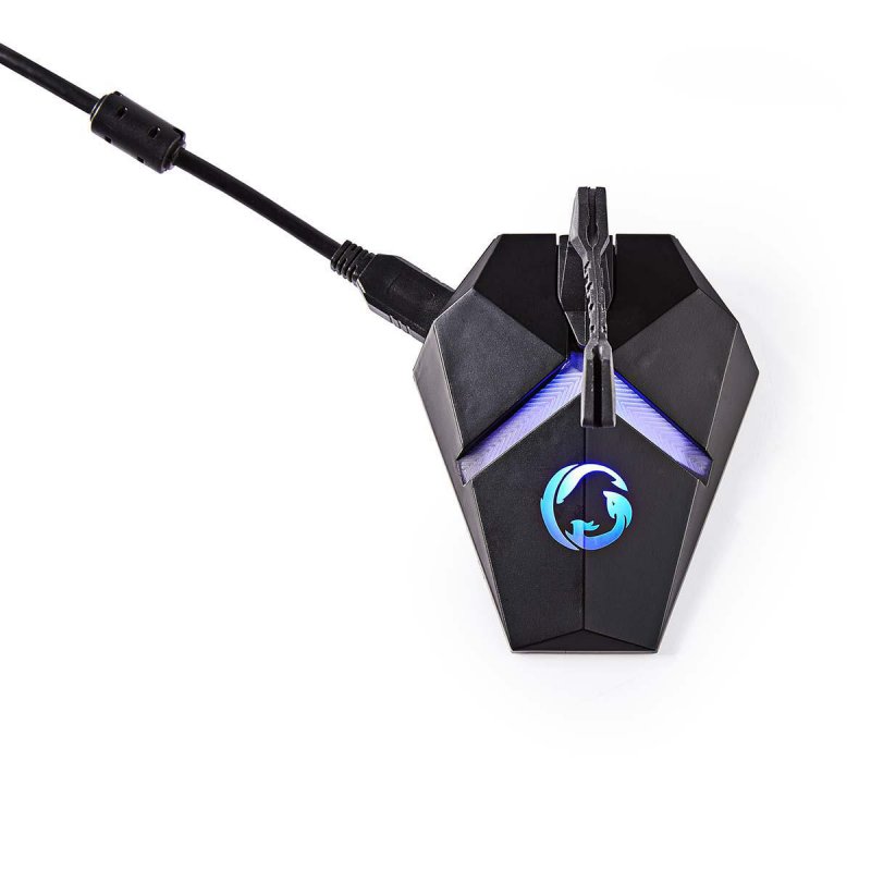 Držák Kabelu Herní Myši | 3 USB porty | Pružná svorka | Podsvícení - obrázek č. 8