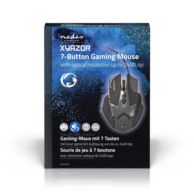 Gaming Mouse | Kabelové | 800 / 1200 / 1600 / 2400 dpi  GMWD200BK - obrázek č. 6