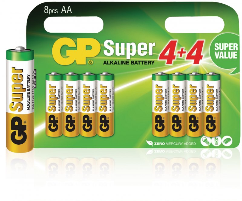 Alkalická Baterie AA 1.5 V Super 8-Propagační Blistr - obrázek č. 1