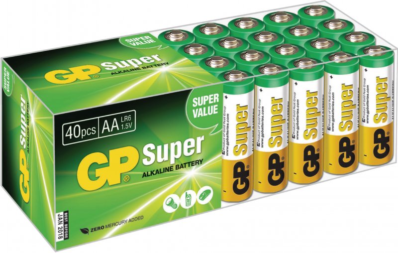Alkalická Baterie AA 1.5 V Super 40-Krabice - obrázek produktu