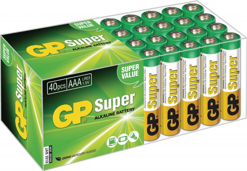 Alkalická Baterie AAA 1.5 V Super 40-Krabice - obrázek produktu