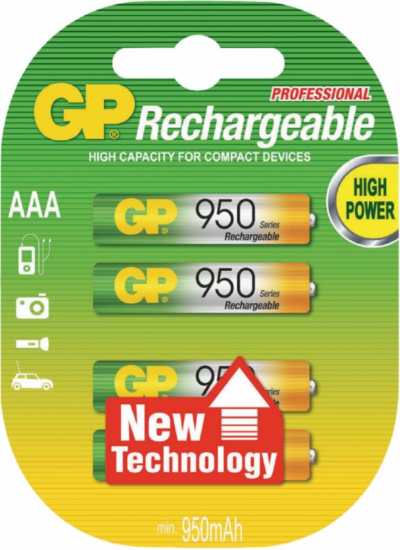 Dobíjecí NiMh Baterie AAA 1.2 V 950 mAh 4-Blistr - obrázek produktu