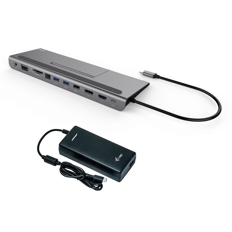 i-tec USB-C Metal Low Profile 4K Triple LCD Docking Station + i-tec Universal Charger 112W - obrázek produktu