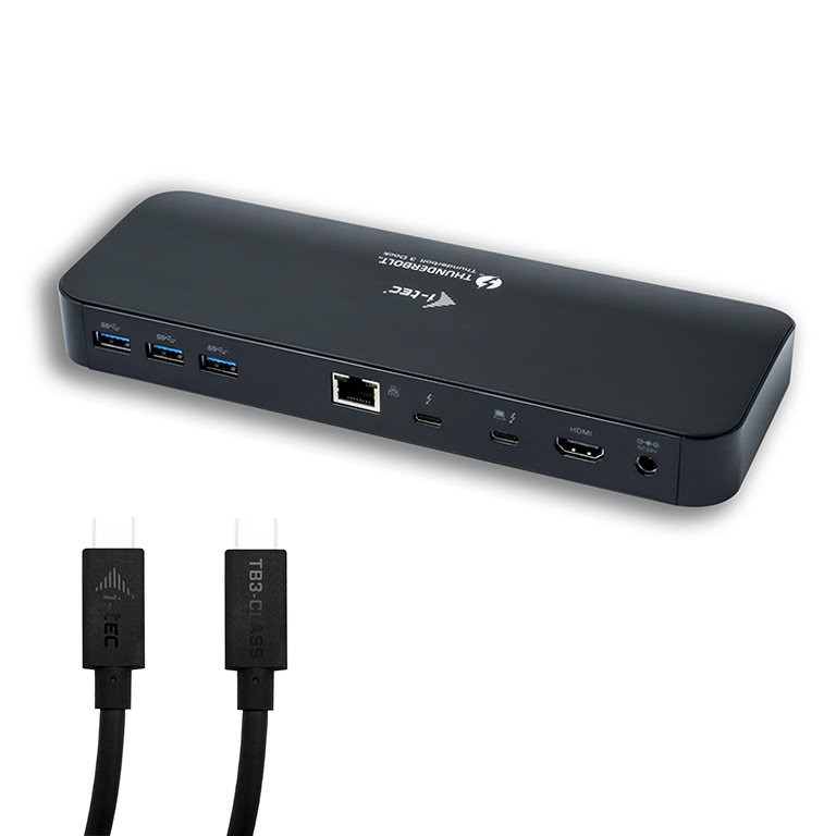 i-tec Thunderbolt 3 Dual 4K Dock Station, USB-C to DP Cable, P. Delivery 85W, TB3 Cables: 150+70cm - obrázek produktu