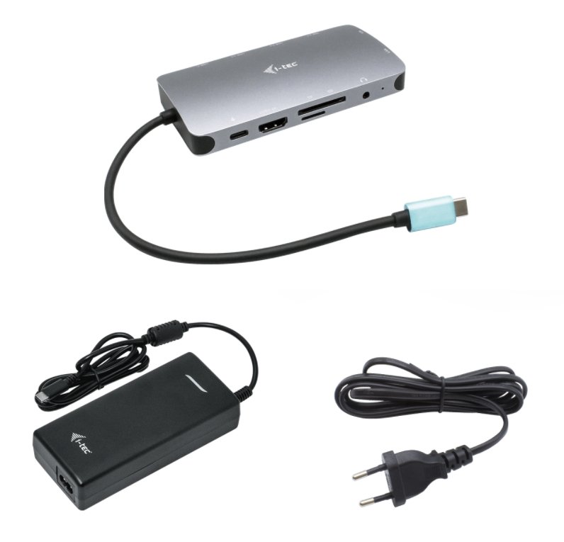 i-tec USB-C Metal Nano Dock HDMI/ VGA with LAN, Power Delivery 100 W + zdroj 112W - obrázek produktu