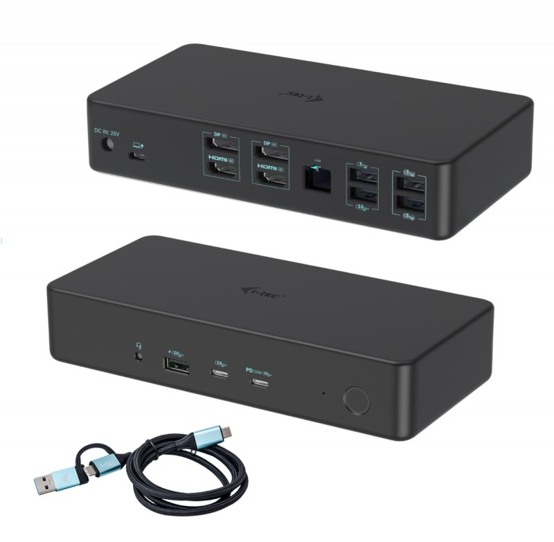 i-tec USB 3.0/ USB-C/ Thunderbolt 3 Professional Dual 4K Display Docking Station Gen2, PD 100W - obrázek produktu