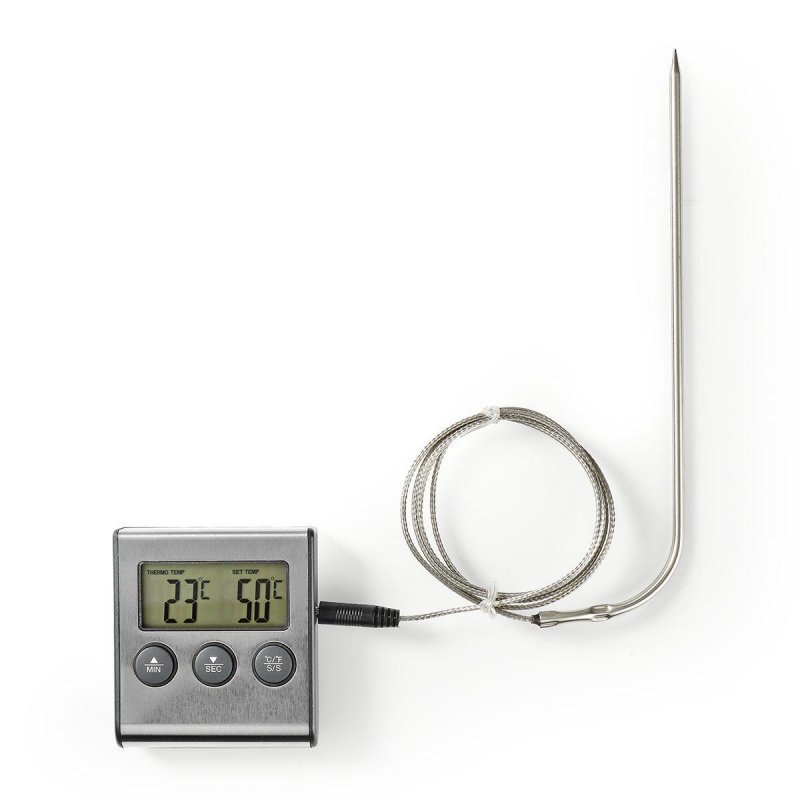 Teploměr na maso | 0–250 °C | digitální displej a časovač (KATH104SS) - obrázek č. 3