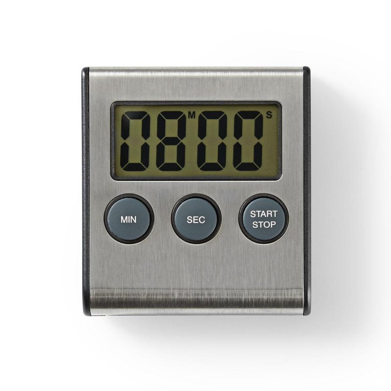 Kuchyňská minutka | Digitální displej | Požadované baterie (nejsou součástí balení): 1x AAA/LR03 | Černá / Stříbrná - obrázek č. 3