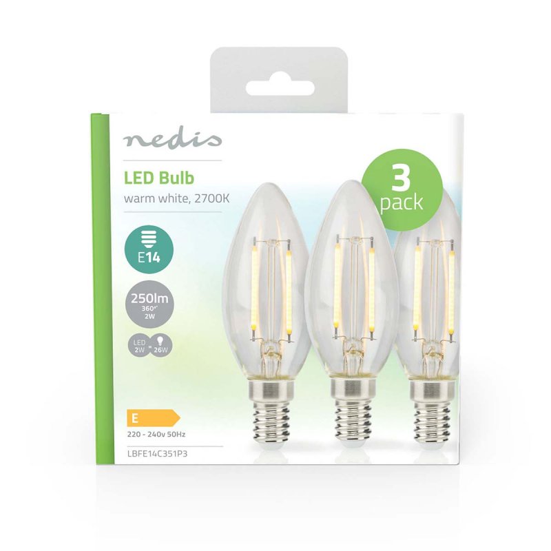 LED žárovka E14 | Svíčka | 2 W  LBFE14C351P3 - obrázek č. 2