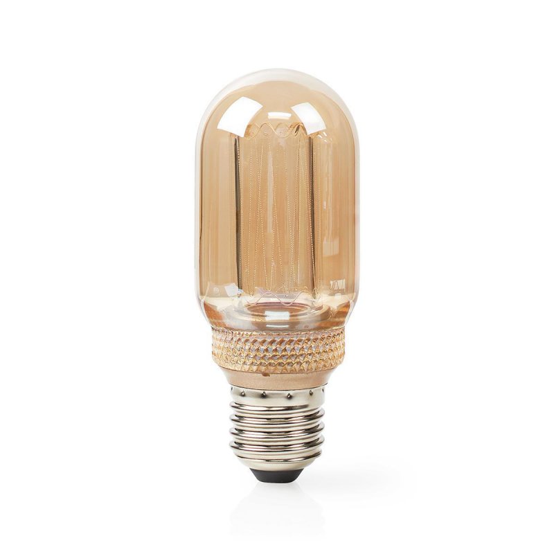 LED žárovka E27 | T45 | 3.5 W | 120 lm | 1800 K | Se zlatým jantarovým povrchem | Retro styl | Počet žárovek v balení: 1 ks - obrázek produktu