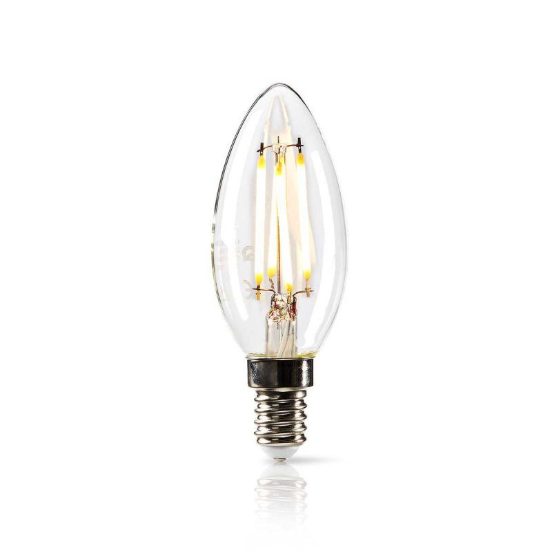 LED žárovka E14 | Svíčka | 4.8 W | 470 lm | 2700 K | Stmívatelné | Teplá Bílá | Retro styl | 1 kusů | Jasné - obrázek produktu
