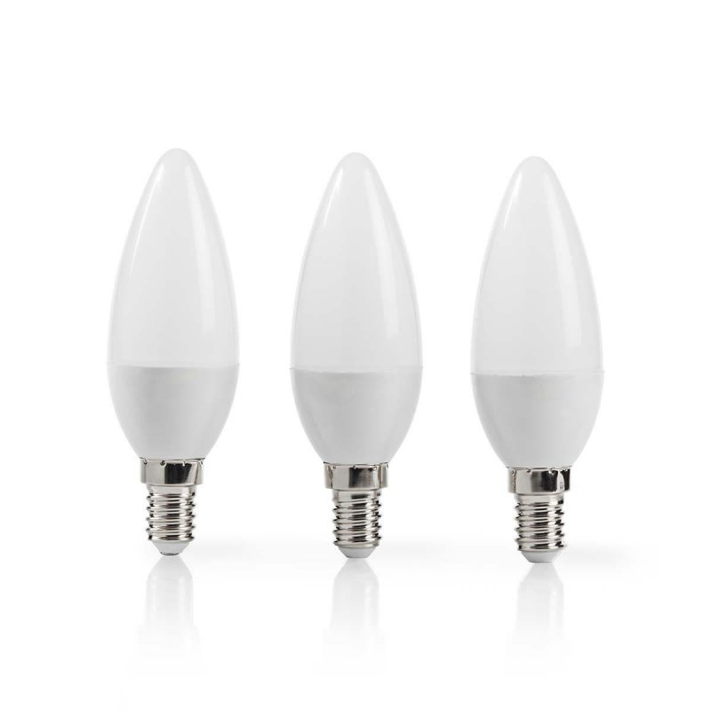 LED žárovka E14 | Svíčka | 5.8 W | 470 lm | 2700 K | Teplá Bílá | Matné | 3 ks - obrázek produktu