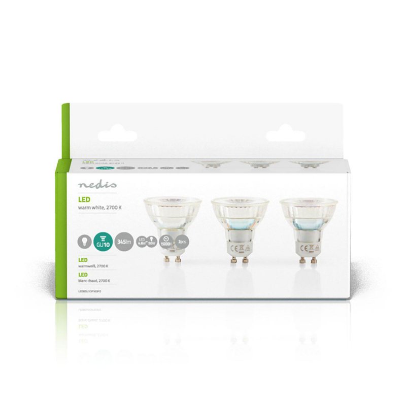 LED žárovka GU10 | PAR16 | 4.6 W | 345 lm | 2700 K | Teplá Bílá | 3 kusů - obrázek č. 2