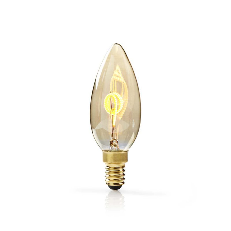 LED žárovka E14 | Svíčka | 3 W | 100 lm | 2000 K | Teplá Bílá | Retro styl | Počet žárovek v balení: 1 kusů | Zlatá - obrázek produktu