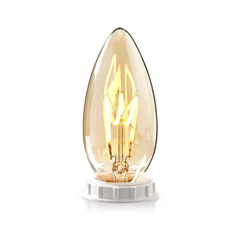 LED žárovka E14 | Svíčka | 3 W | 100 lm | 2000 K | Stmívatelné | Teplá Bílá | Retro styl | 3 kusů | Zlatá - obrázek č. 1