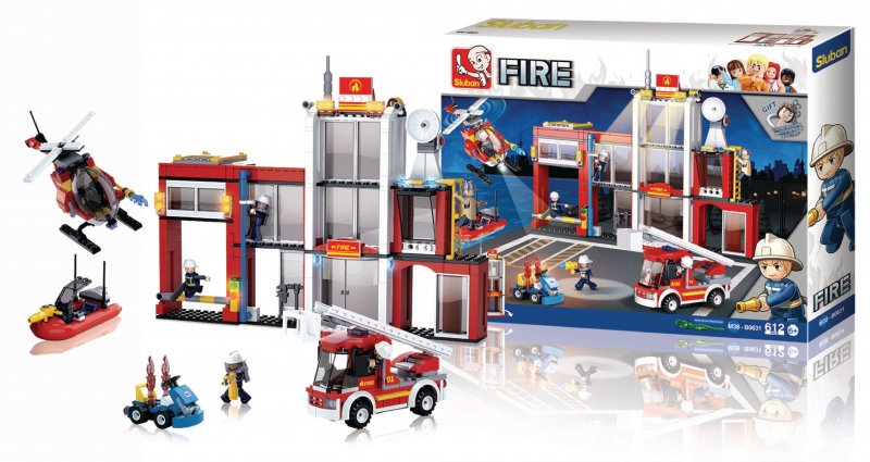 Stavebnicové Kostky Fire Serie Požární stanice - obrázek produktu