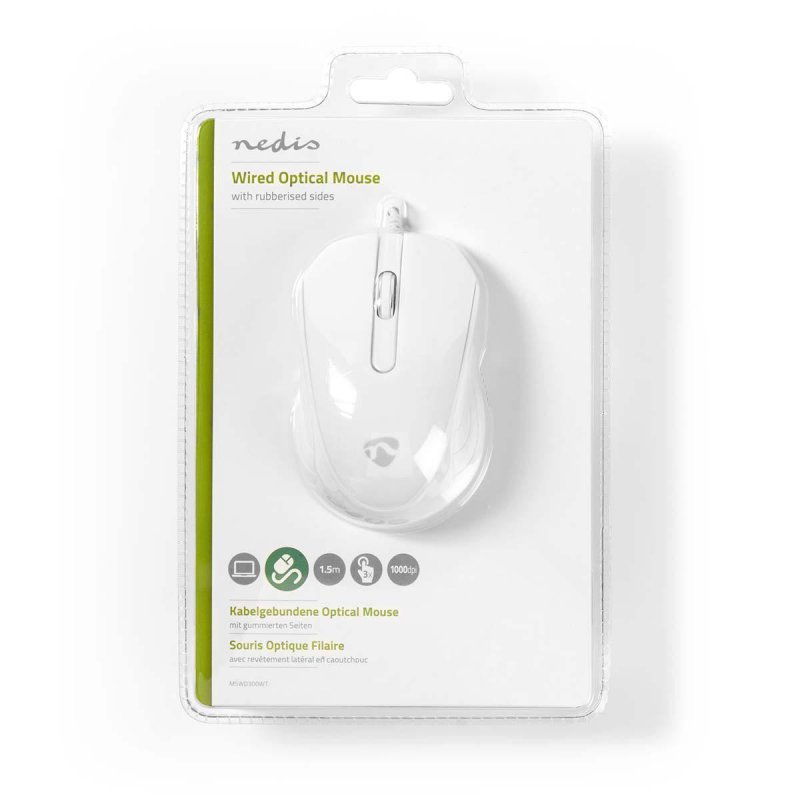 Wired Mouse | DPI: 1000 dpi | Počet tlačítek: 3 | Obouruční | 1.50 m | Tichá myš - obrázek produktu