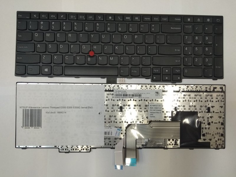 NTSUP Klávesnice Lenovo Thinkpad E550 E555 E550C černá ENG - obrázek produktu