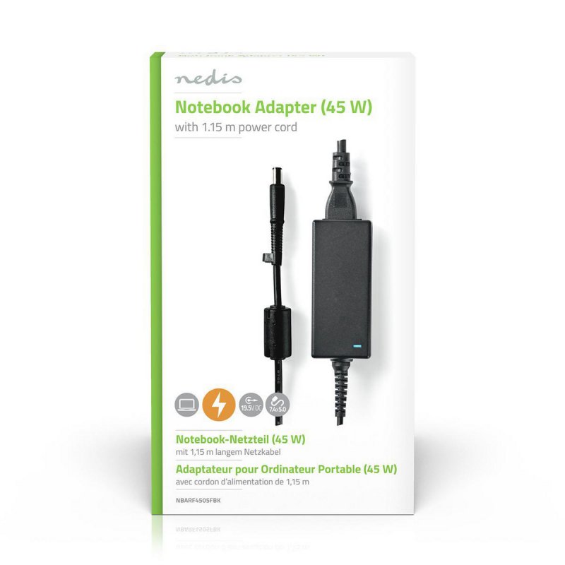 Adaptér pro Notebook 45 W | 7,4 x 5,0 mm se středovým kolíkem | 19,5 V / 2,31 A | Pro Značku HP | Včetně Napájecího Kabelu - obrázek č. 3
