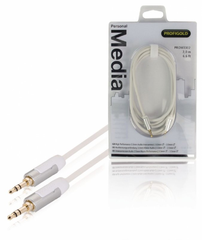 Stereo Audio Kabel 3.5mm Zástrčka - 3.5mm Zástrčka 2.00 m Bílá - obrázek produktu