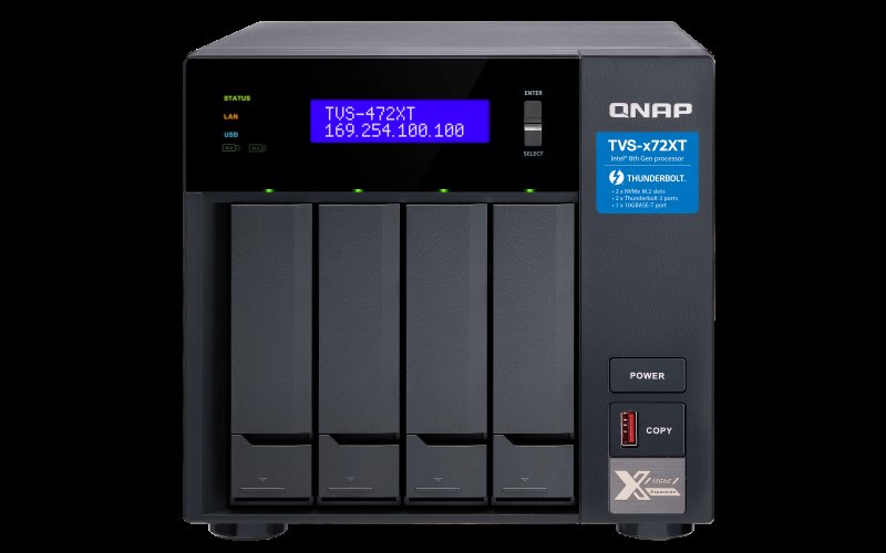 QNAP TVS-472XT-PT-4G (3,1GHz /  4GB RAM /  4x SATA /  2x M.2 NVMe slot /  1x HDMI 4K /  2x Thunderbolt 3) - obrázek produktu
