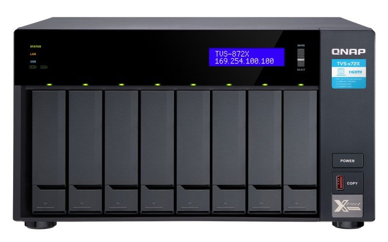 QNAP TVS-872X-i5-8G (6core 3,3GHz, 8GB RAM, 8x SATA, 2x M.2 NVMe slot, 1x HDMI 4K, 2x GbE, 1x 10GbE) - obrázek č. 1