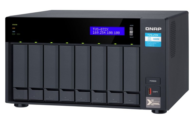QNAP TVS-872X-i5-8G (6core 3,3GHz, 8GB RAM, 8x SATA, 2x M.2 NVMe slot, 1x HDMI 4K, 2x GbE, 1x 10GbE) - obrázek produktu