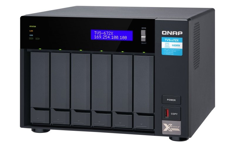 QNAP TVS-672X-i5-8G (6core 3,3GHz, 8GB RAM, 6x SATA, 2x M.2 NVMe slot, 1x HDMI 4K, 2x GbE, 1x 10GbE) - obrázek produktu
