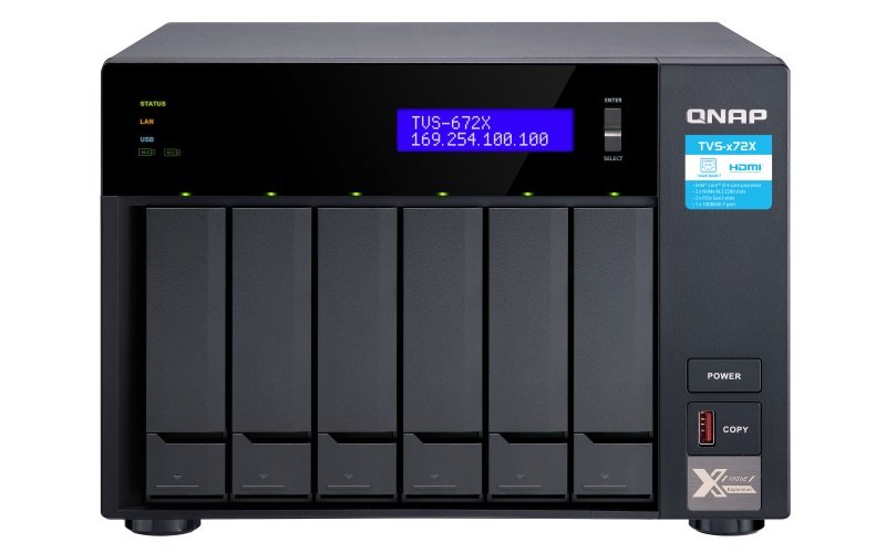 QNAP TVS-672X-i5-8G (6core 3,3GHz, 8GB RAM, 6x SATA, 2x M.2 NVMe slot, 1x HDMI 4K, 2x GbE, 1x 10GbE) - obrázek č. 1