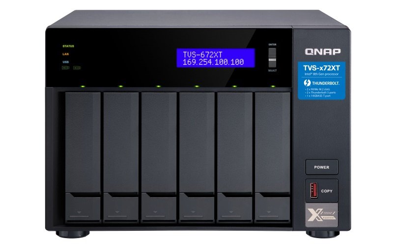 QNAP TVS-672XT-i5-8G (6core 3,3GHz, 8GB RAM, 6xSATA, 2xM.2 NVMe, 2x1GbE, 1x10GbE, 2x Thunderbolt 3) - obrázek č. 1