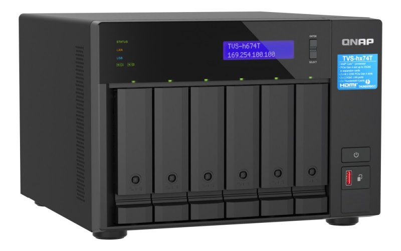 QNAP TVS-h674T-i5-32G (6core, ZFS, 32GB RAM, 6x SATA, 2x M.2 NVMe, 2x 2,5GbE, 2x Thunderbolt 4) - obrázek č. 1