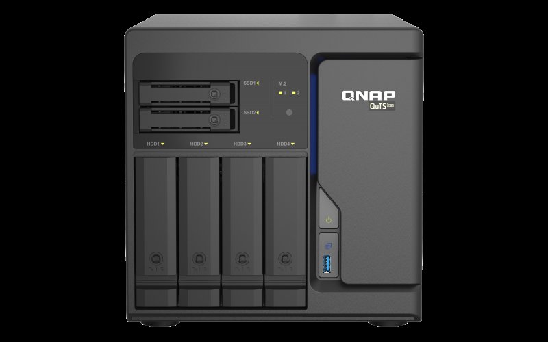 QNAP TS-h686-D1602-8G (Xeon 3,2GHz, ZFS, 8GB ECC RAM, 4x3,5"+2x 2,5", 2xPCIe, 4x2,5GbE, 2x M.2 NVMe) - obrázek produktu