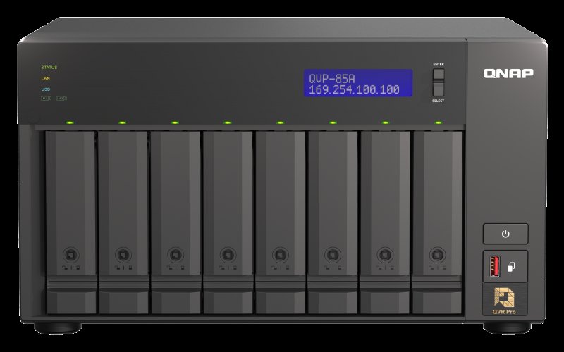 QNAP NVR QVP-85A (6core 1,7Hz, 16GB RAM, 8xSATA, 2xGbE, 2xM.2 NVMe slot, 2xPCIe, kamery: 8 (max 48) - obrázek produktu