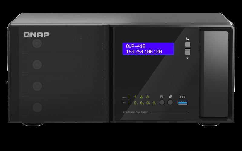 QNAP QVP-41B-8G-P - NVR dozorovací server a řízený PoE switch v jednom řešení - obrázek produktu