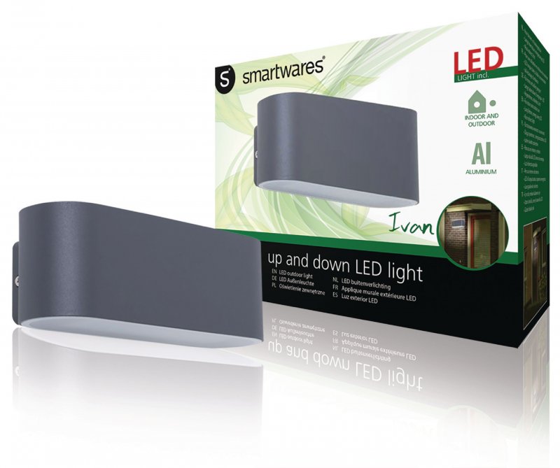 LED Venkovní Nástěnné Svítidlo 14 W 970 lm Tmavě šedá - obrázek produktu