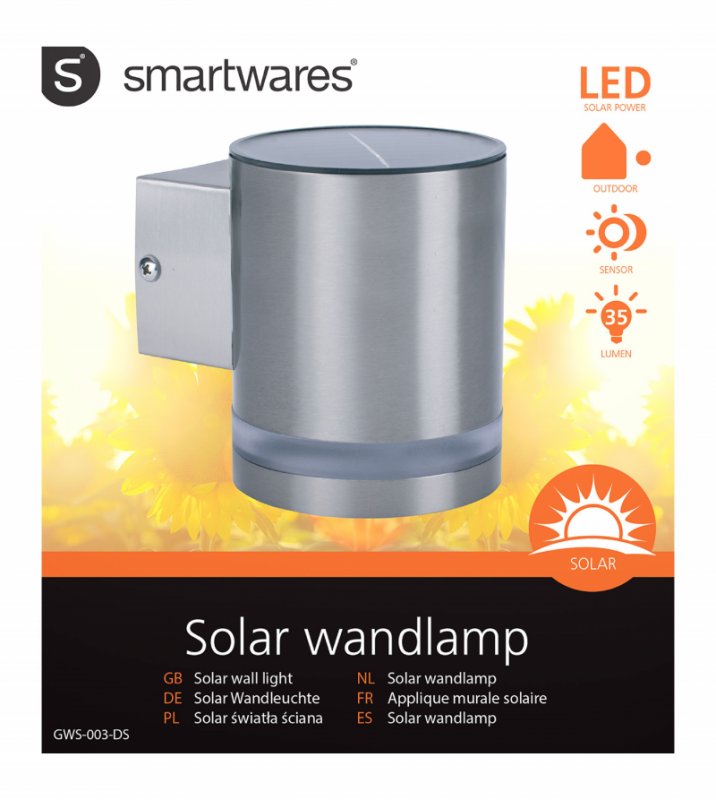 Solární Nástěnné Svítidlo LED Stříbrná RA-1003077 - obrázek č. 4