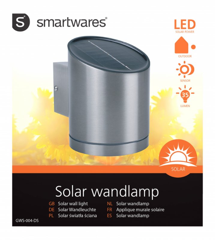 Solární Nástěnné Svítidlo LED Stříbrná RA-1003079 - obrázek č. 4