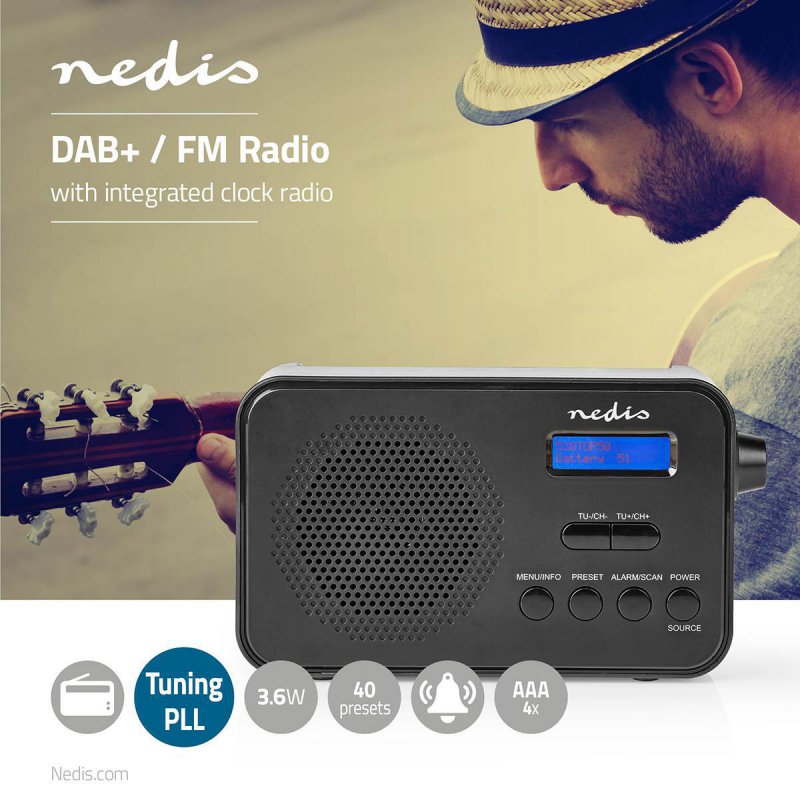 DAB+ Rádio | Přenosné Provedení  RDDB1000BK - obrázek č. 9