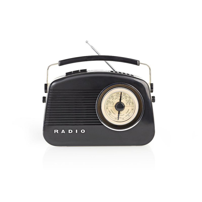 Přenosné DAB+ retro rádio 5.4W, černá barva - obrázek produktu