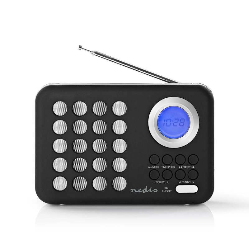 FM Rádio | 3 W | Hodiny a Budík | Port USB a Slot na microSD kartu | Černá / Bílá - obrázek č. 1